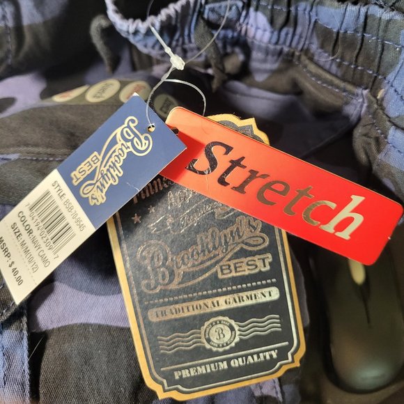 NWT Boy's "BROOKLYN'S BEST" stretch Cargo Pants sz M(10/12) Navy Camo - Picture 4 of 4